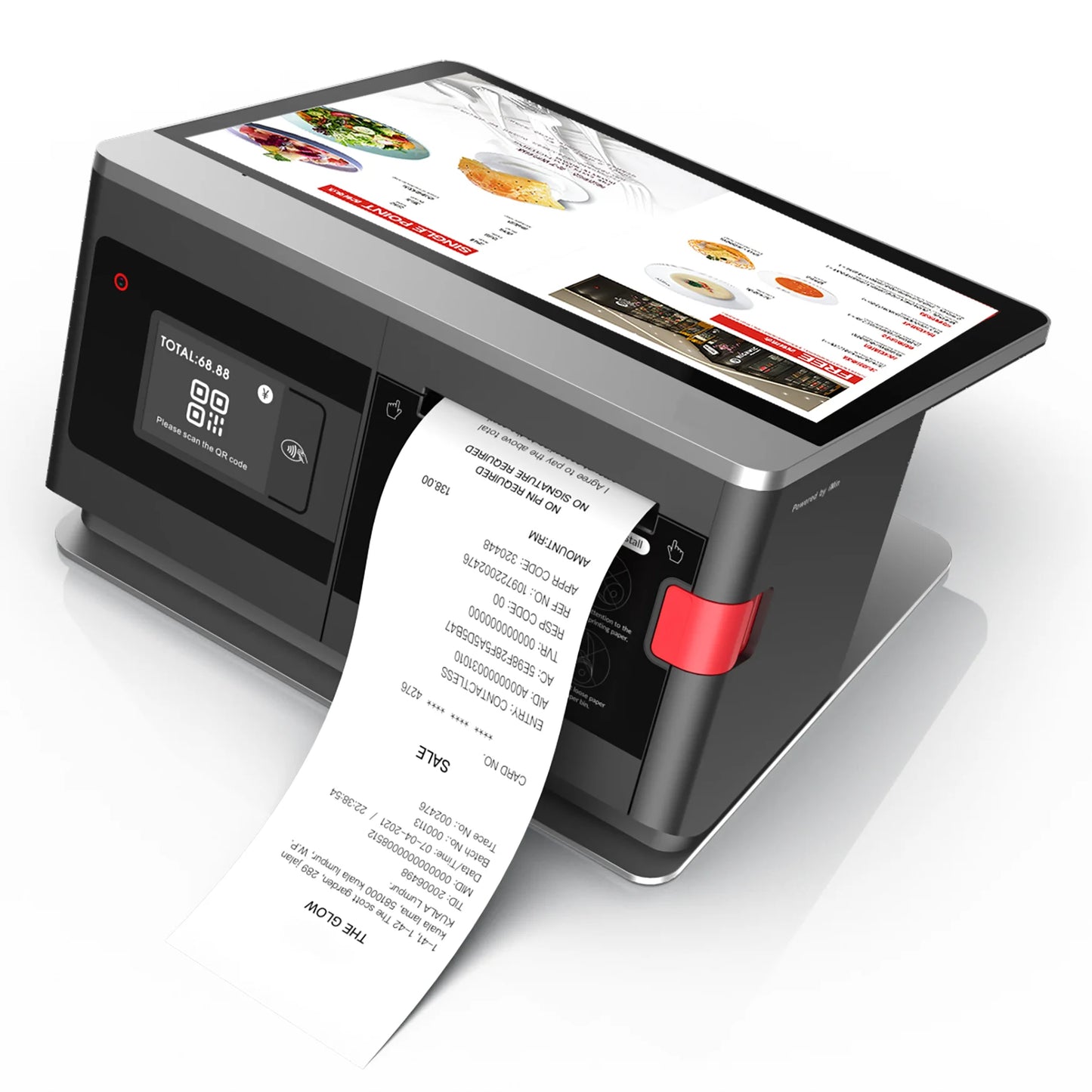 Android/X86 10.1/13.3 Inch+2.4 Inch POS Systems Terminal All-in-one Machine,POS with NFC/printer/QR Code Scanning---ODM
