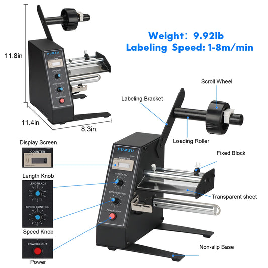 Electric Labelling Machine Automatic Sticker Dispenser for Multiple Pouches Bags Film Case Foil Belt Barrel Cartons